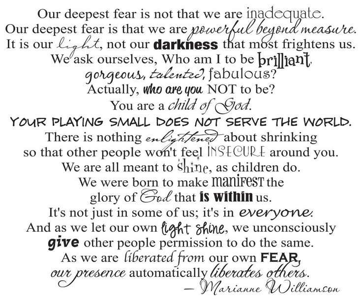 our deepest fear